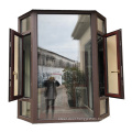 Philippines modern house style wooden grain french casement window aluminium arch windows